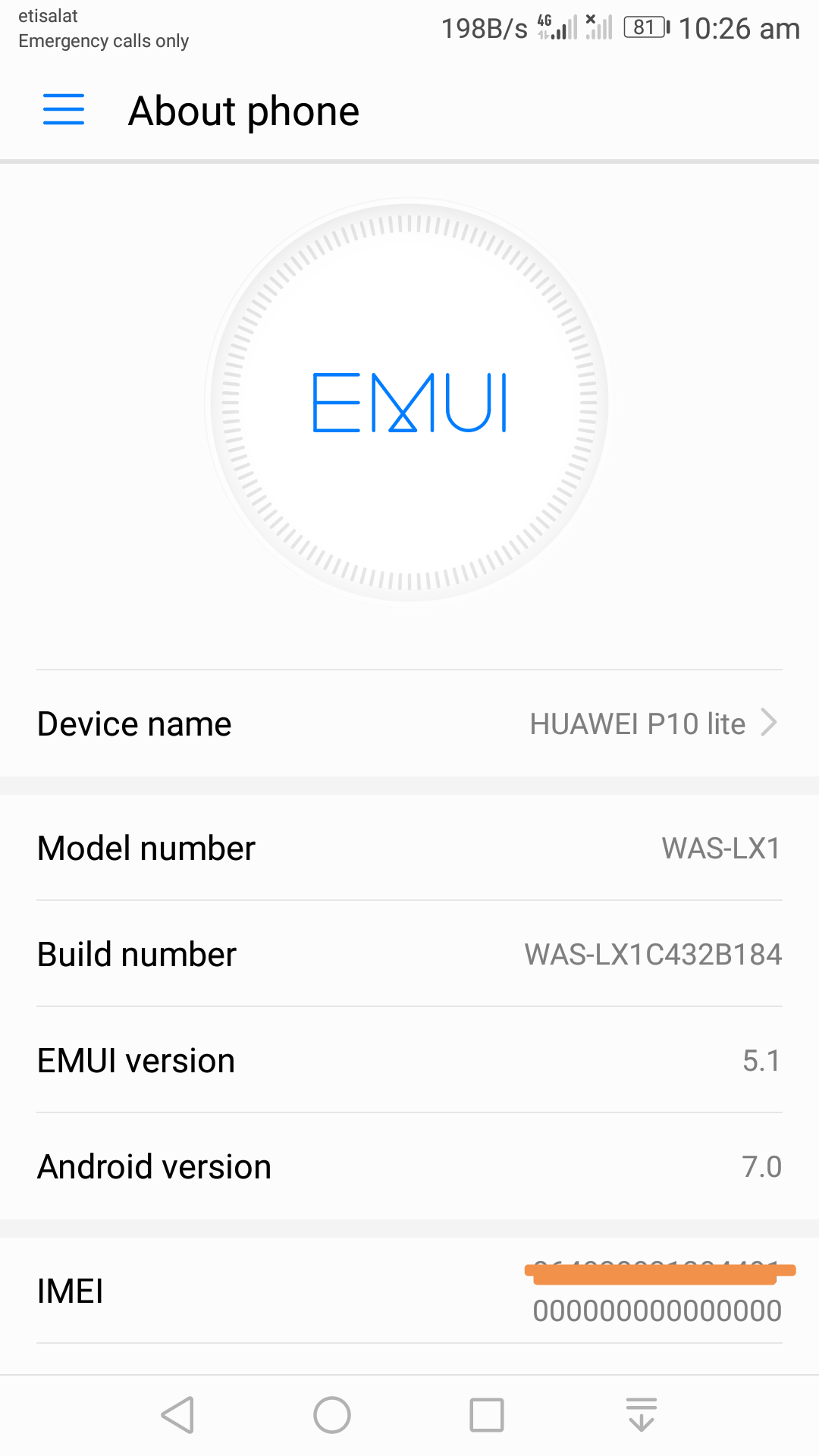 السلام عليكم.. مشكله بخصوص رقم IMEI 2 موبايل P10 Lite لو تكرمتم. السلام عليكم.. مشكله بخصوص رقم IMEI 2 موبايل P10 Lite لو تكرمتم.