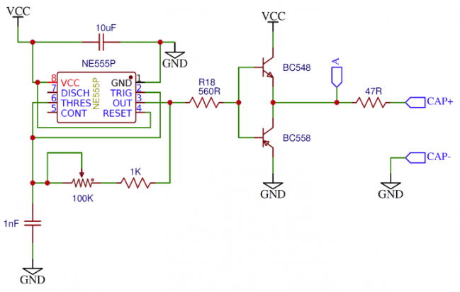 Capacitor ESR measurement circuit (NE555)